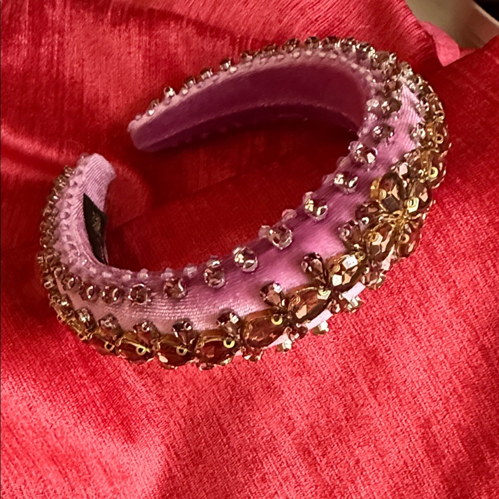 Hand made Embellished Purple Headband
